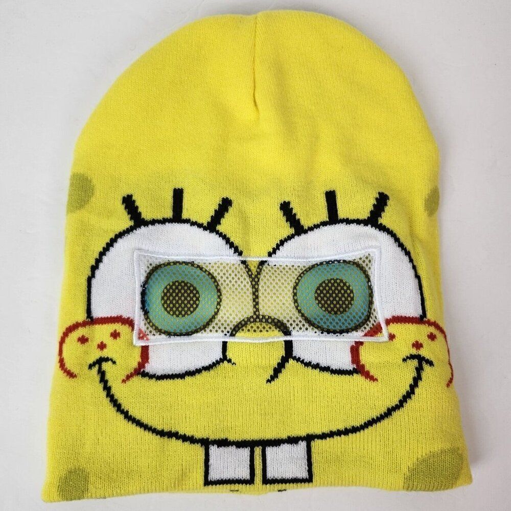 Sponge Bob Square Pants Roll Down Beanie Mask Hat One Size SHIPS FAST!